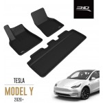 3D Maxpider Kagu Black Tesla Model Y 2020-2021 All Weather Floor Mats Liners